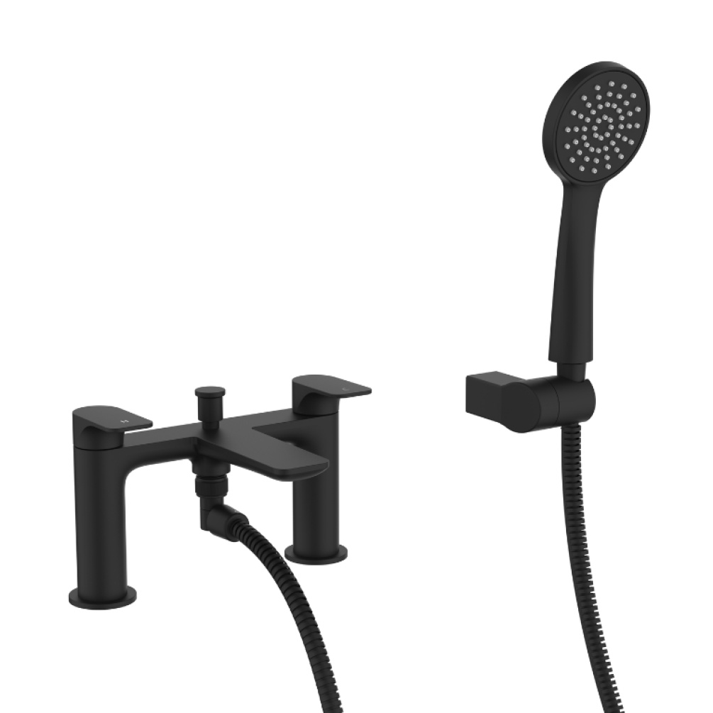 Product Cut out image of the Crosswater Fuse Matt Black Bath Shower Mixer